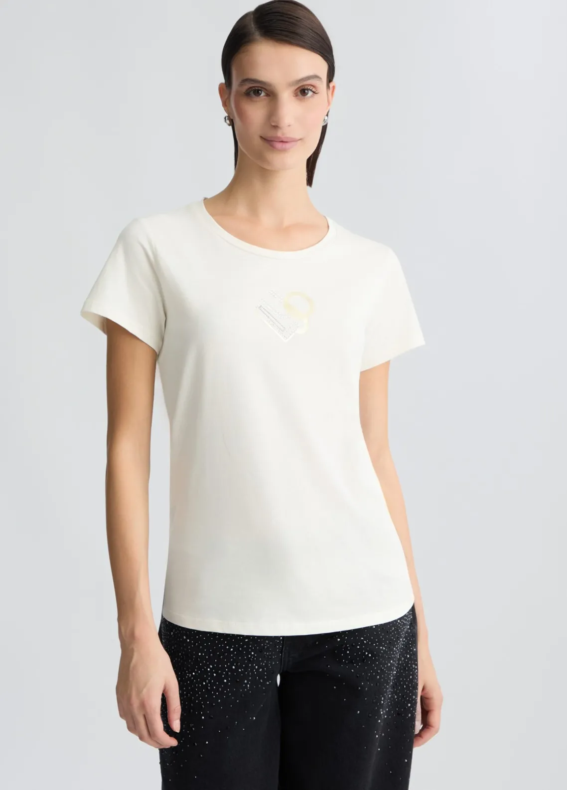 Liu Jo Camiseta con logotipo y strass-Mujer Ropa Deportiva|Camisetas Y Tops
