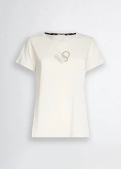 Liu Jo Camiseta con logotipo y strass-Mujer Ropa Deportiva|Camisetas Y Tops