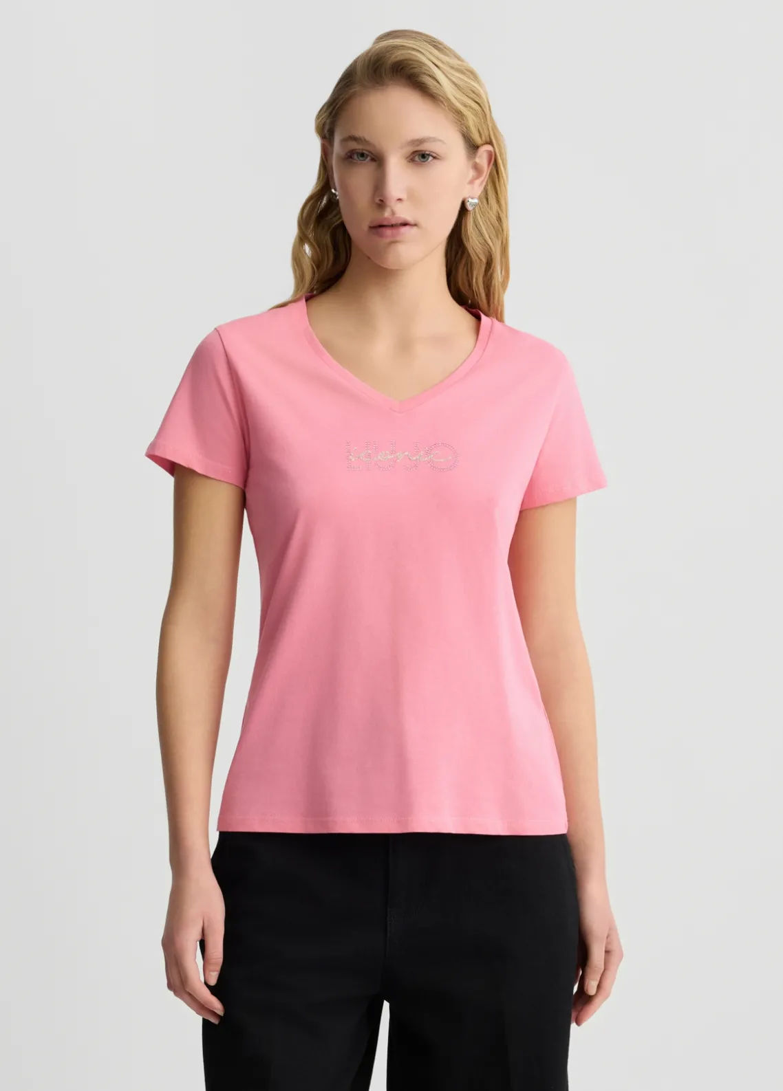 Liu Jo Camiseta con logotipo y strass-Mujer Ropa Deportiva|Camisetas Y Tops