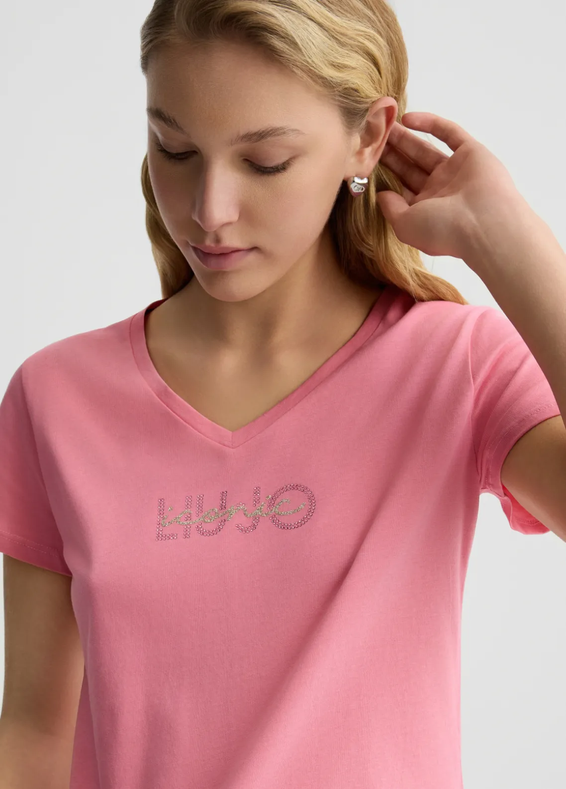 Liu Jo Camiseta con logotipo y strass-Mujer Ropa Deportiva|Camisetas Y Tops
