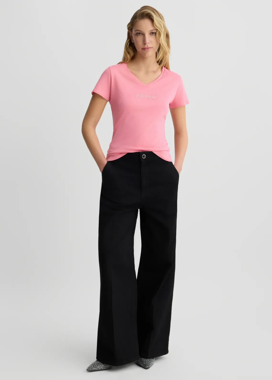 Liu Jo Camiseta con logotipo y strass-Mujer Ropa Deportiva|Camisetas Y Tops