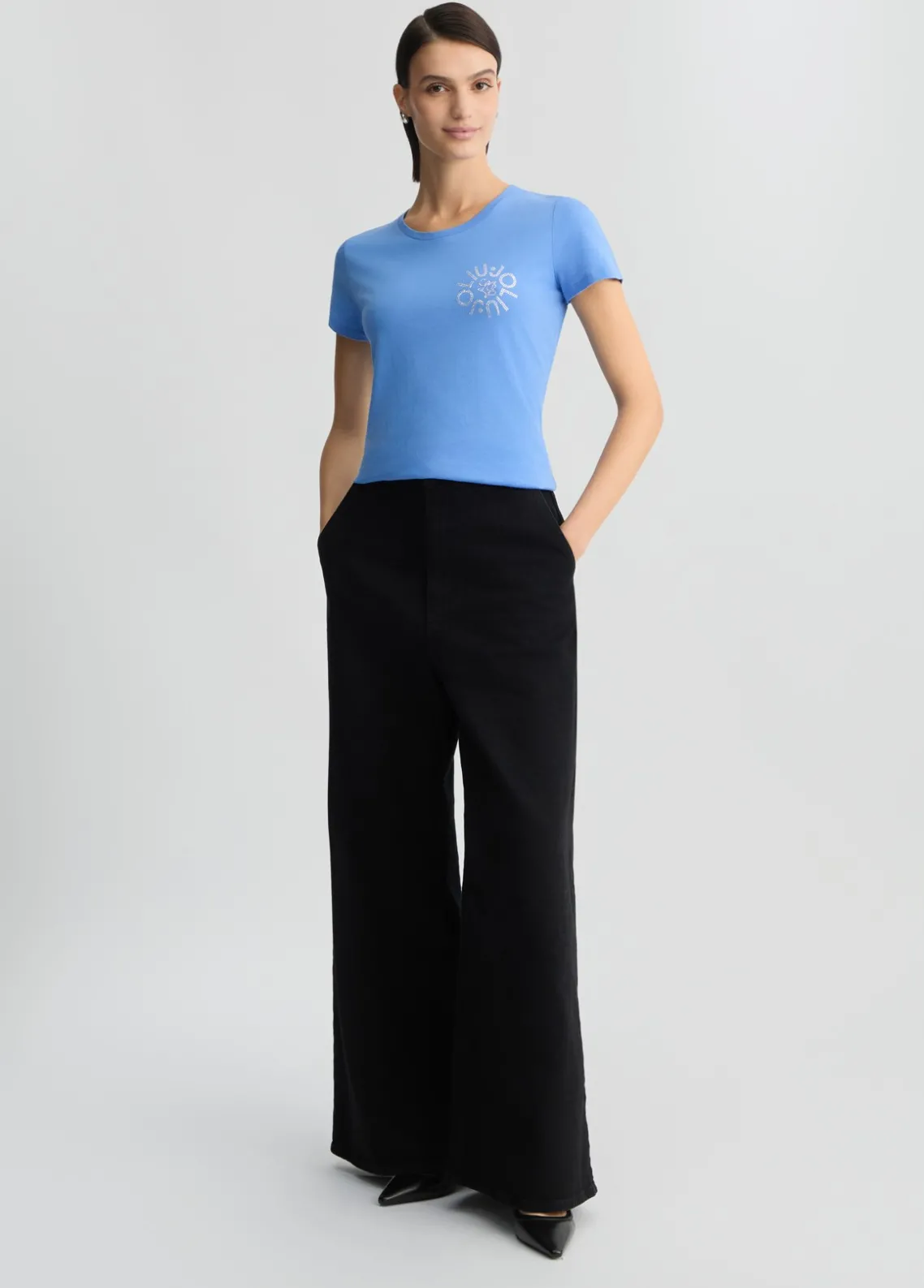 Liu Jo Camiseta con logotipo y strass-Mujer Camisetas Y Tops