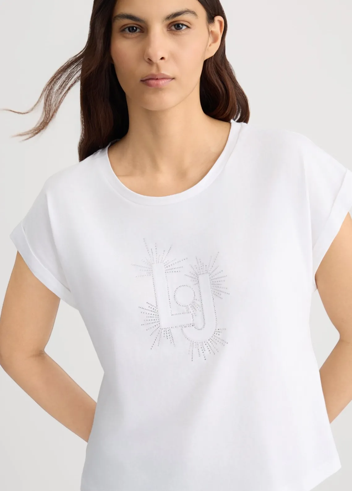 Liu Jo Camiseta con logotipo y strass-Mujer Moda Baño|Camisetas Y Tops