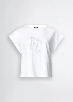 Liu Jo Camiseta con logotipo y strass-Mujer Moda Baño|Camisetas Y Tops