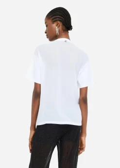 Liu Jo Camiseta con perlas y strass-Mujer Camisetas Y Tops