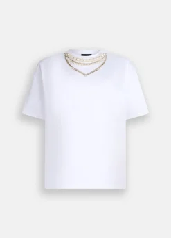 Liu Jo Camiseta con perlas y strass-Mujer Camisetas Y Tops