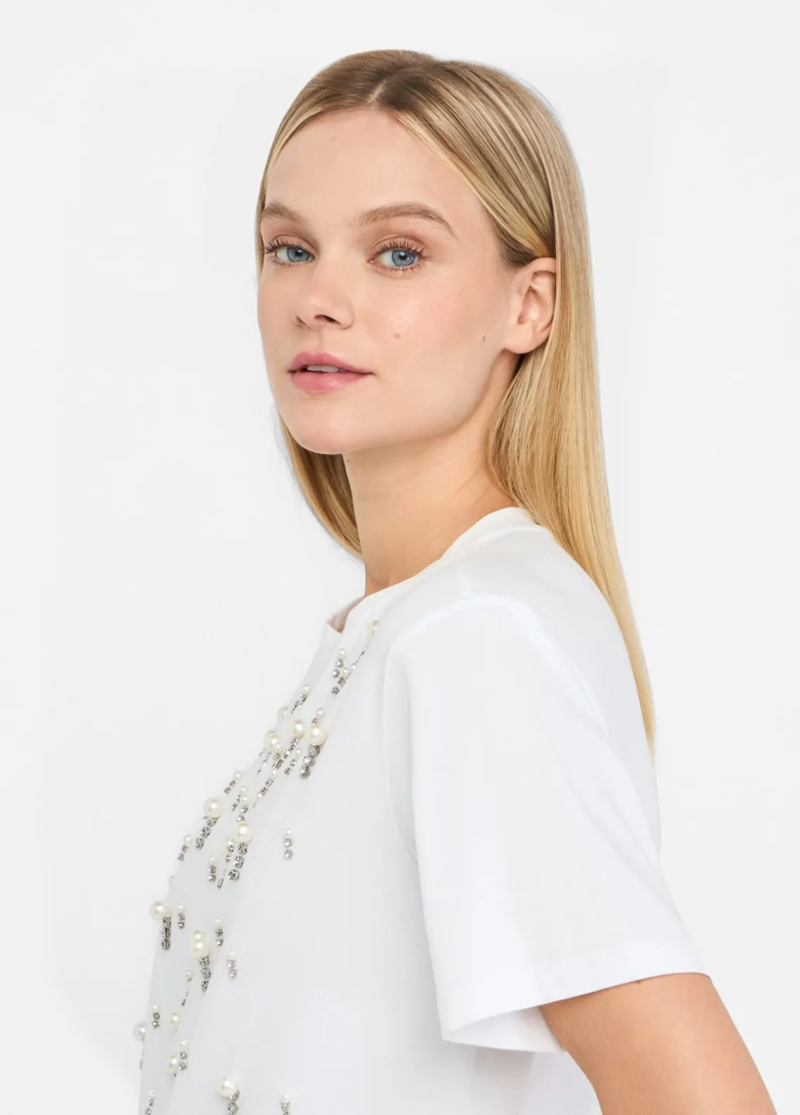 Liu Jo Camiseta con perlas y strass-Mujer Camisetas Y Tops
