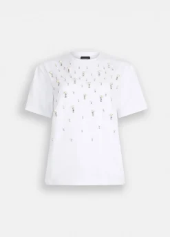 Liu Jo Camiseta con perlas y strass-Mujer Camisetas Y Tops