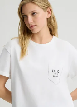 Liu Jo Camiseta con strass-Mujer Camisetas Y Tops