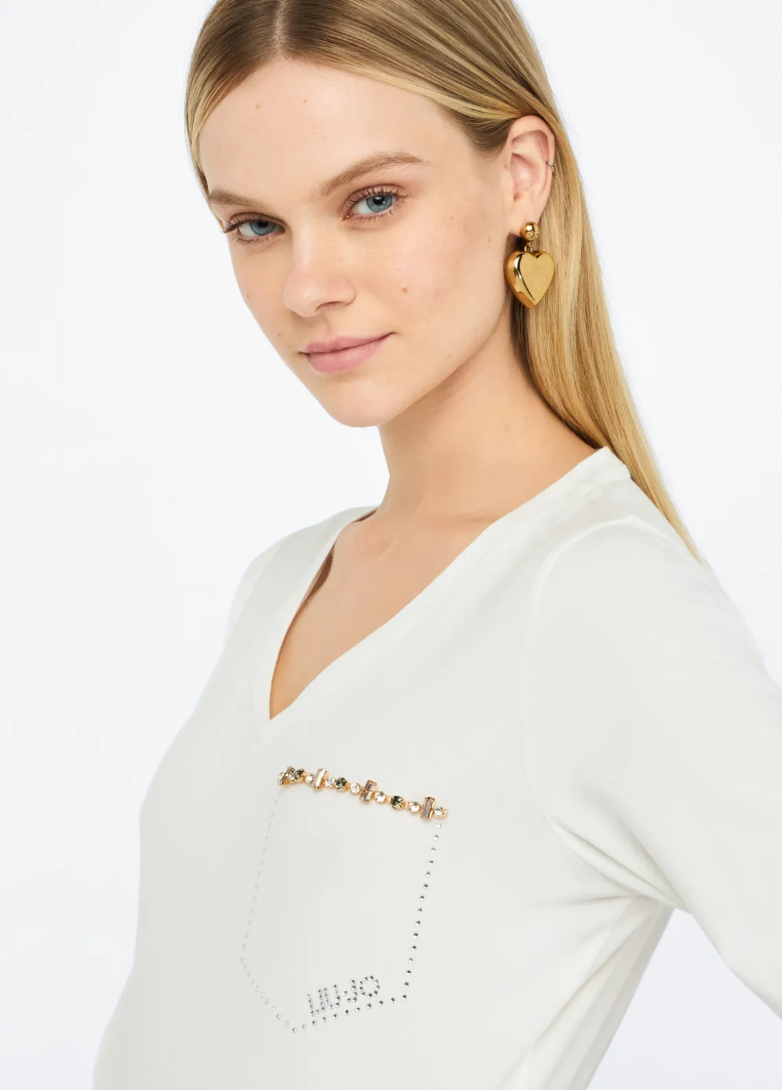 Liu Jo Camiseta con strass-Mujer Camisetas Y Tops
