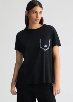 Liu Jo Camiseta con strass-Mujer Camisetas Y Tops