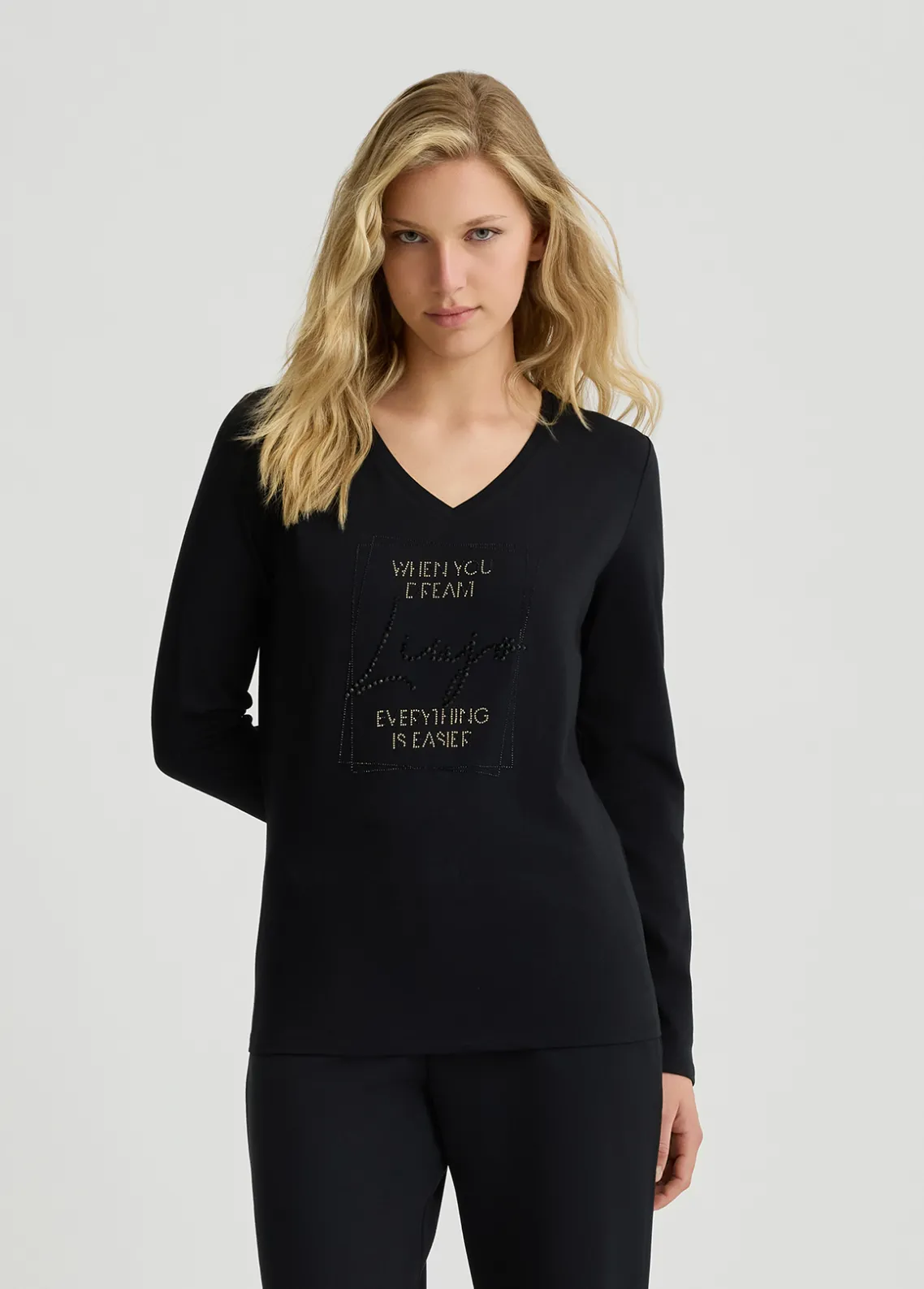 Liu Jo Camiseta con strass Better-Mujer Ropa Deportiva|Camisetas Y Tops