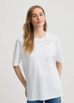 Liu Jo Camiseta con strass y pedrería-Mujer Camisetas Y Tops