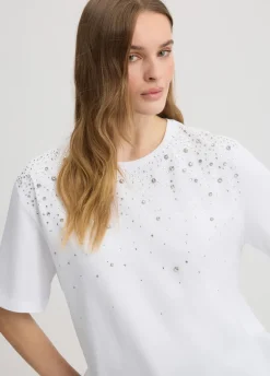 Liu Jo Camiseta con strass y pedrería-Mujer Camisetas Y Tops