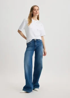 Liu Jo Camiseta con strass y pedrería-Mujer Camisetas Y Tops