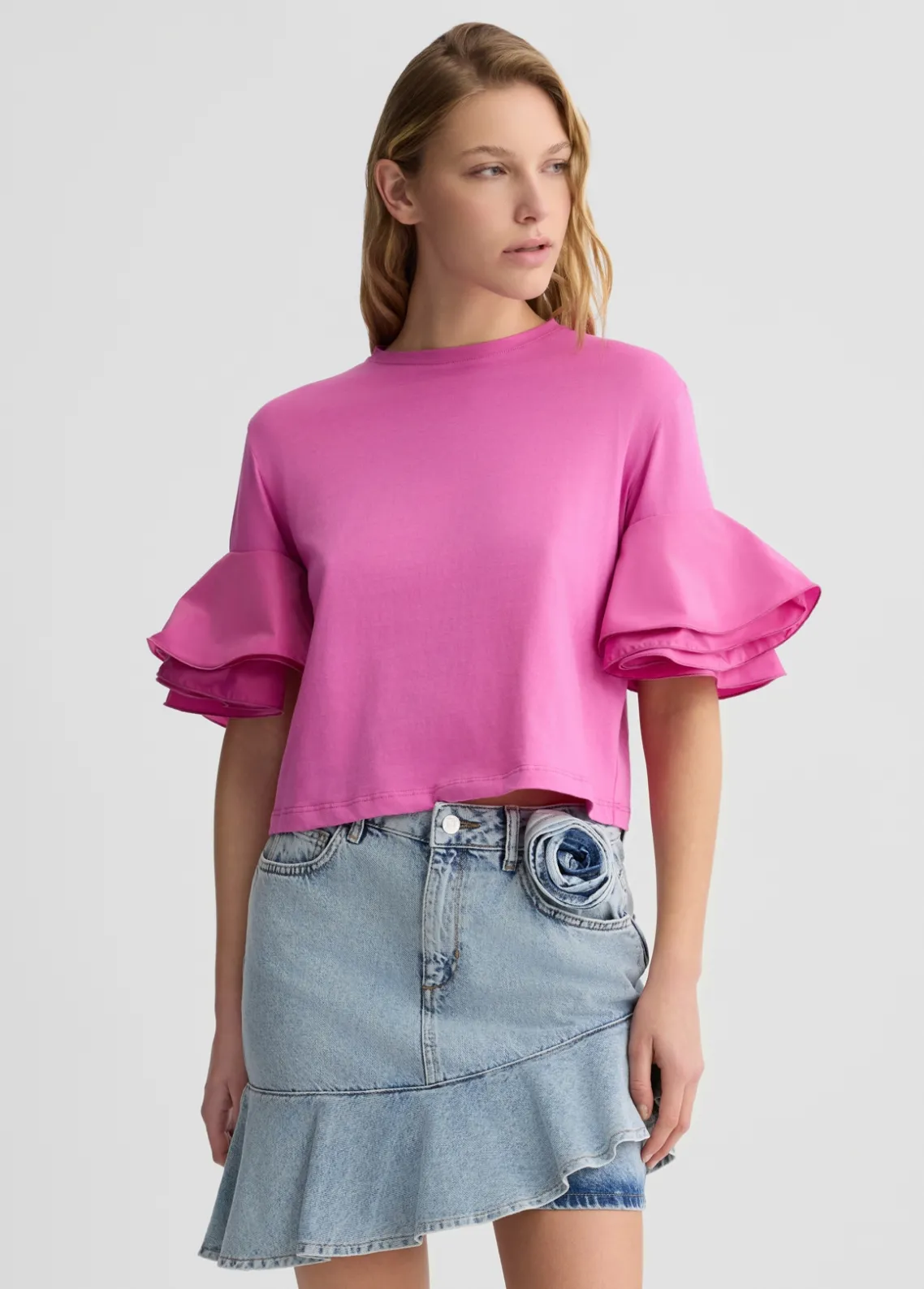 Liu Jo Camiseta con volantes-Mujer Camisetas Y Tops