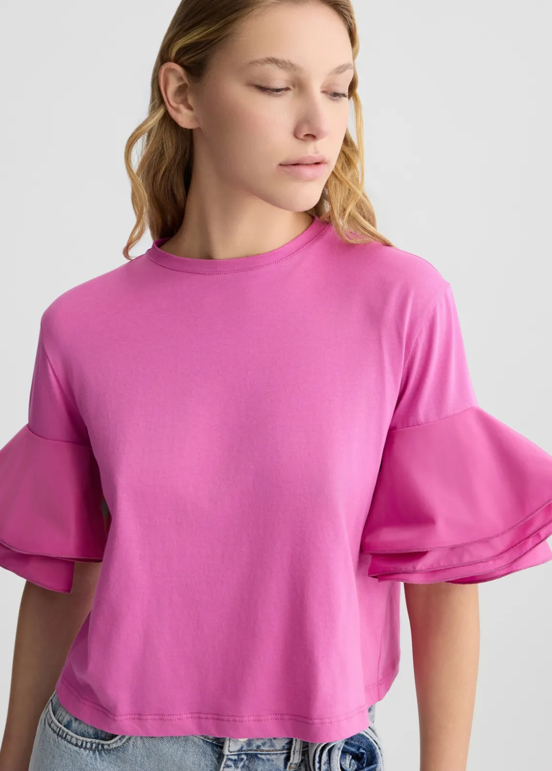 Liu Jo Camiseta con volantes-Mujer Camisetas Y Tops