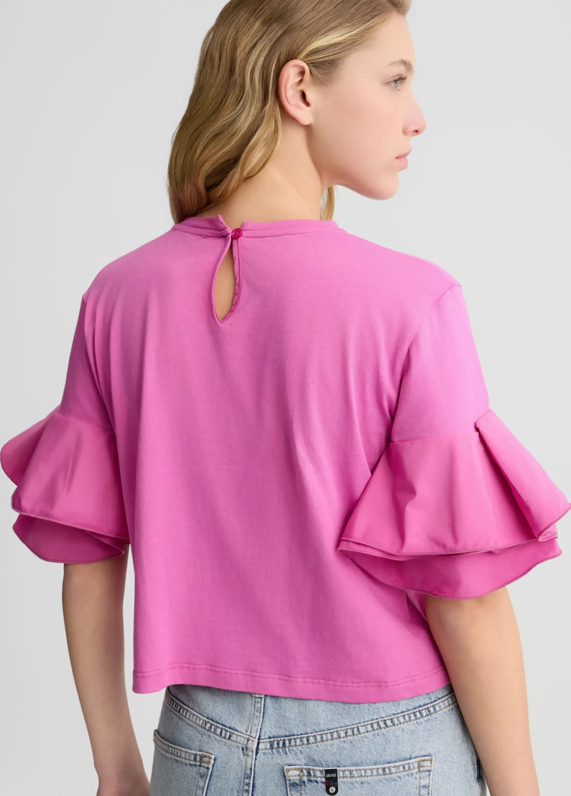 Liu Jo Camiseta con volantes-Mujer Camisetas Y Tops