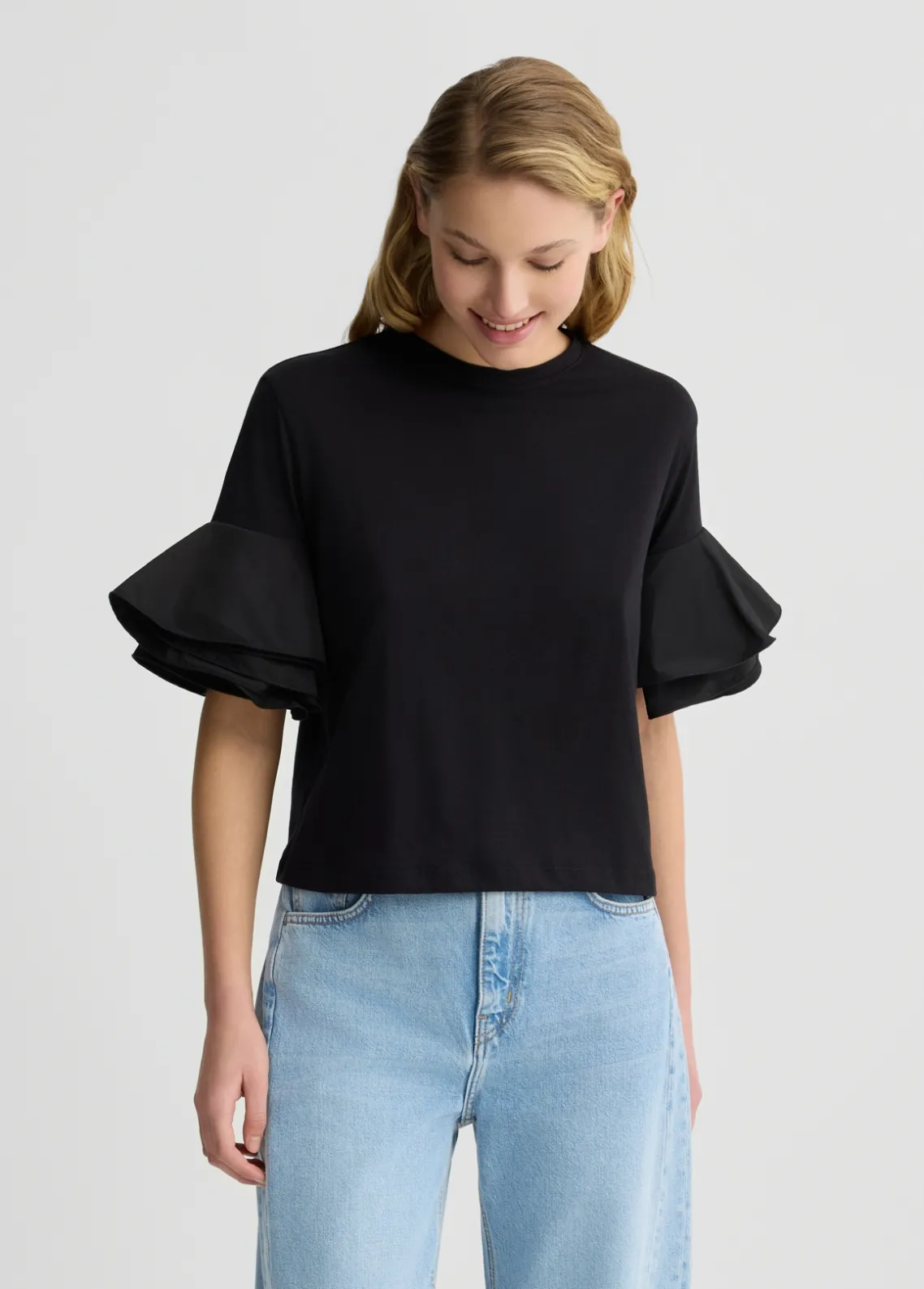 Liu Jo Camiseta con volantes-Mujer Camisetas Y Tops