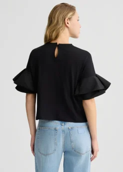 Liu Jo Camiseta con volantes-Mujer Camisetas Y Tops