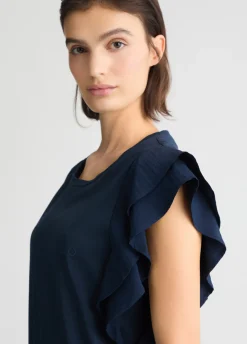 Liu Jo Camiseta con volantes-Mujer Ropa Deportiva|Camisetas Y Tops