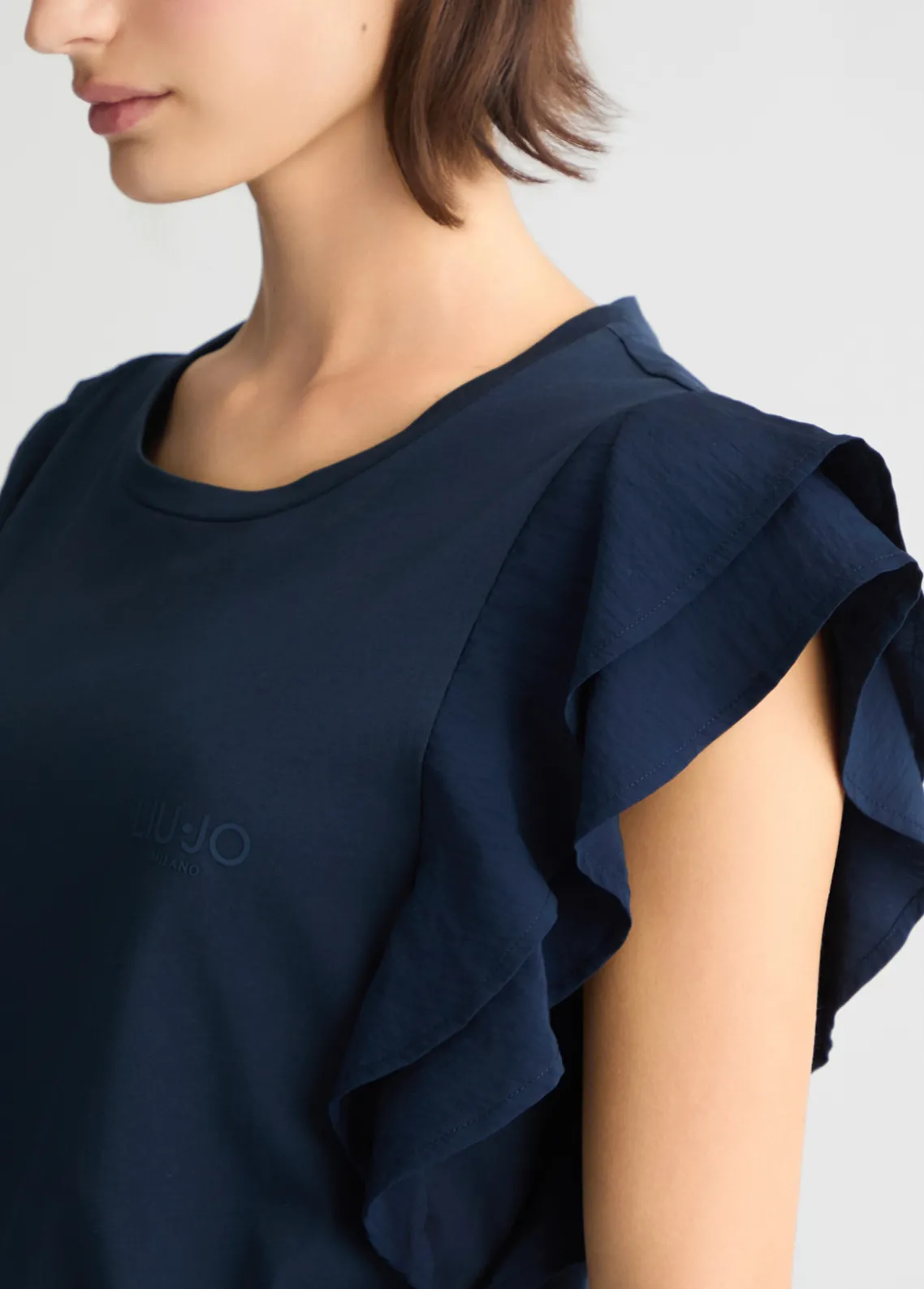Liu Jo Camiseta con volantes-Mujer Ropa Deportiva|Camisetas Y Tops