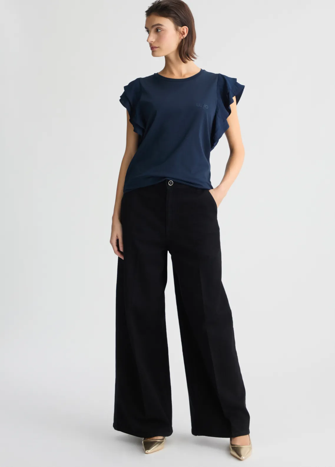 Liu Jo Camiseta con volantes-Mujer Ropa Deportiva|Camisetas Y Tops