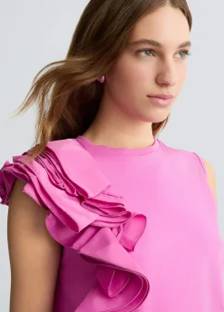 Liu Jo Camiseta con volantes-Mujer Camisetas Y Tops