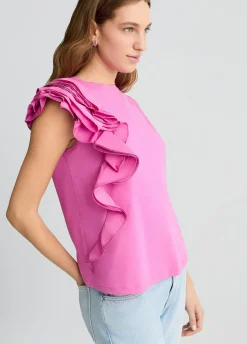 Liu Jo Camiseta con volantes-Mujer Camisetas Y Tops