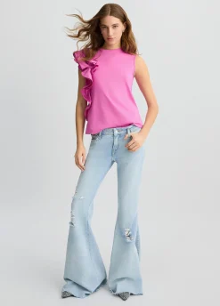 Liu Jo Camiseta con volantes-Mujer Camisetas Y Tops