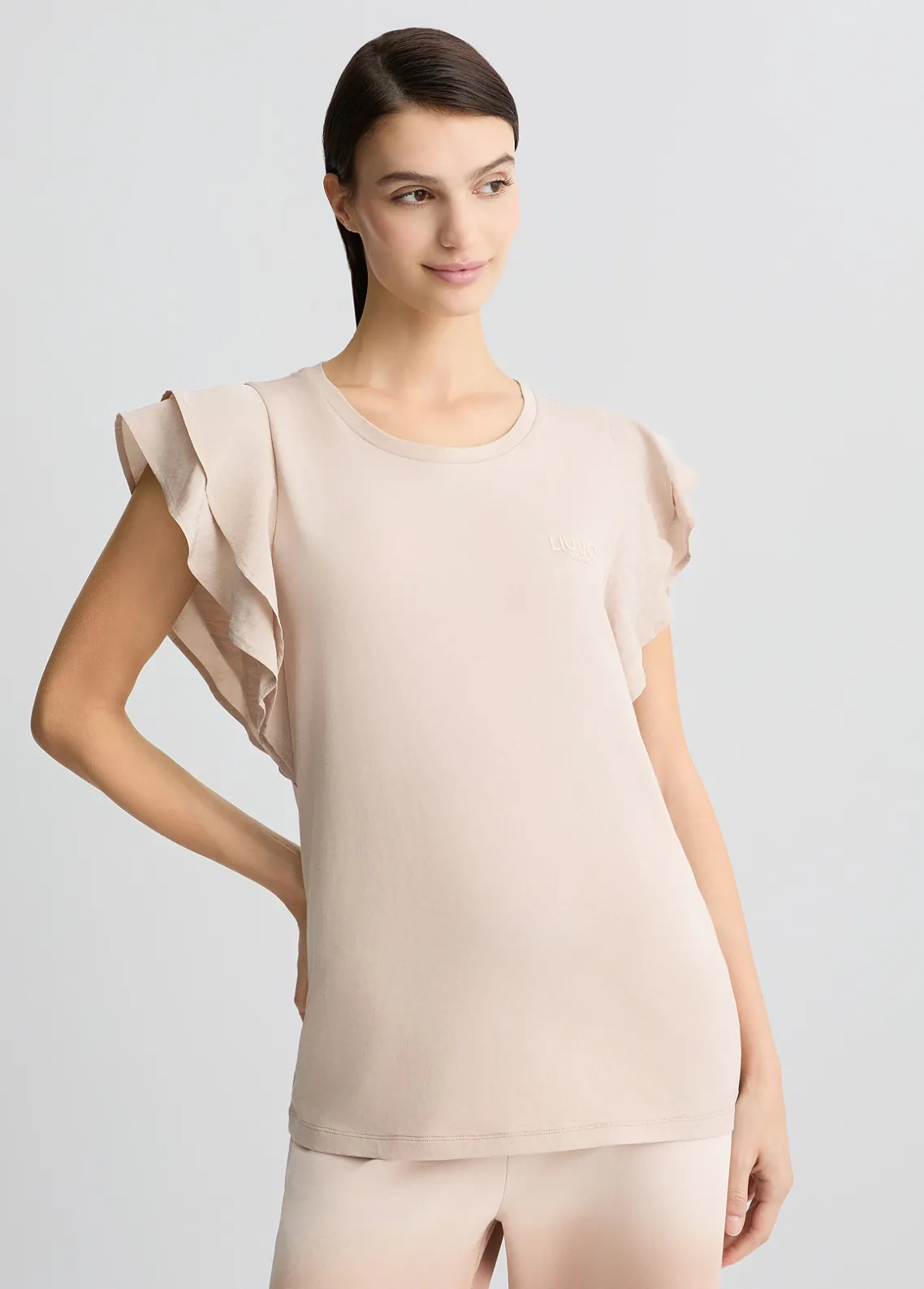 Liu Jo Camiseta con volantes-Mujer Ropa Deportiva|Camisetas Y Tops