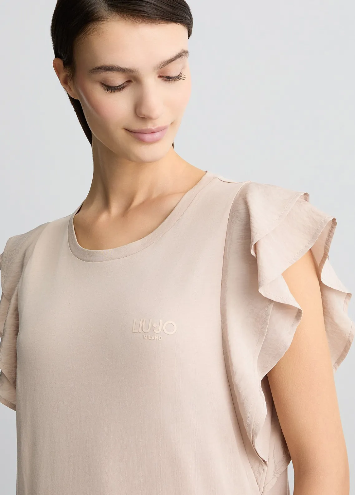 Liu Jo Camiseta con volantes-Mujer Ropa Deportiva|Camisetas Y Tops