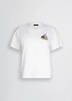 Liu Jo Camiseta de algodón con bordado y strass-Mujer Camisetas Y Tops