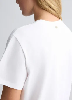 Liu Jo Camiseta de algodón con bordado y strass-Mujer Camisetas Y Tops