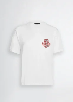 Liu Jo Camiseta de algodón con bordado y strass-Mujer Camisetas Y Tops