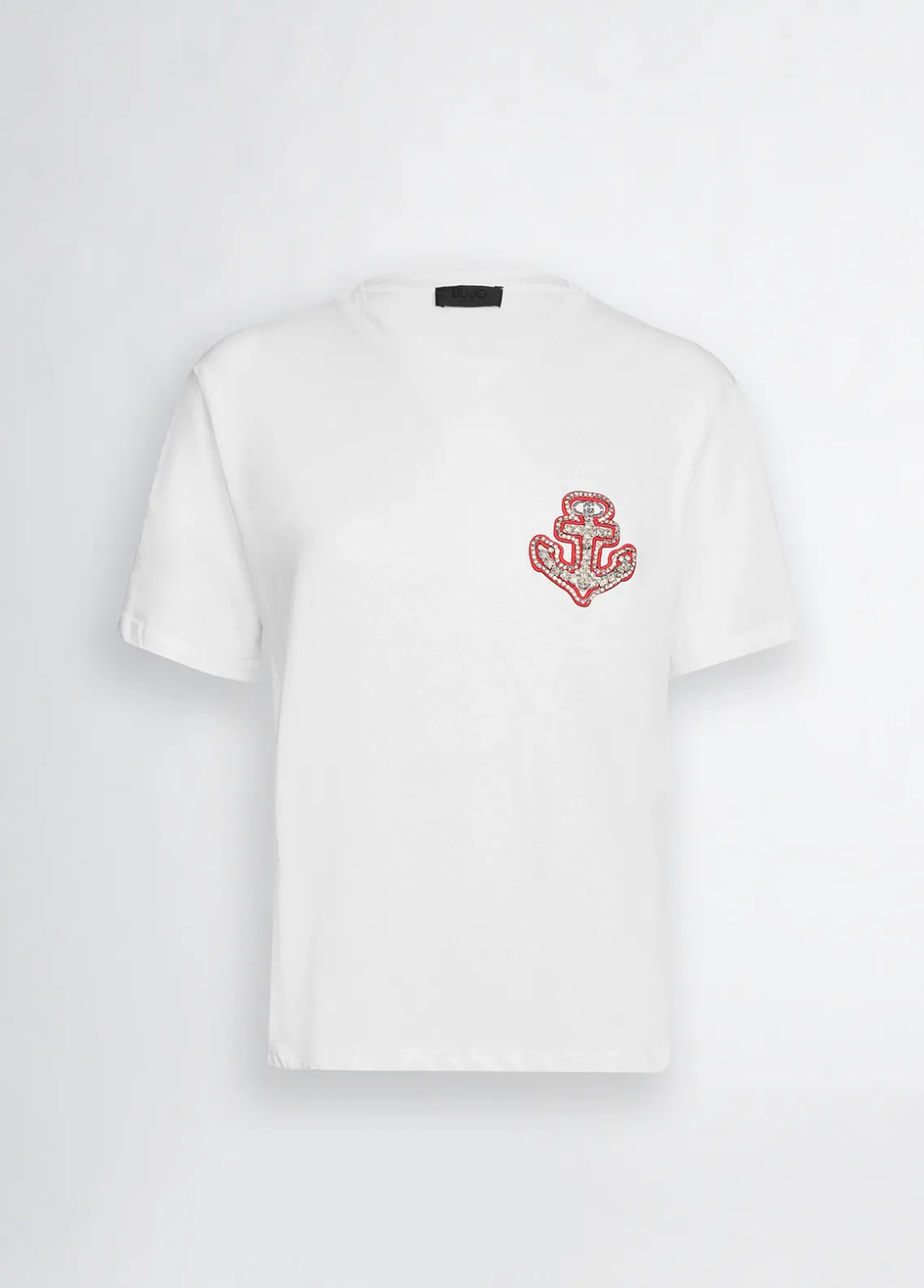 Liu Jo Camiseta de algodón con bordado y strass-Mujer Camisetas Y Tops