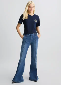 Liu Jo Camiseta de algodón con bordado y strass-Mujer Camisetas Y Tops