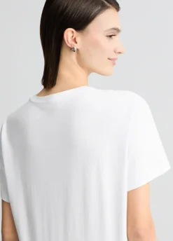 Liu Jo Camiseta de algodón con estampado y aplicaciones de strass-Mujer Camisetas Y Tops