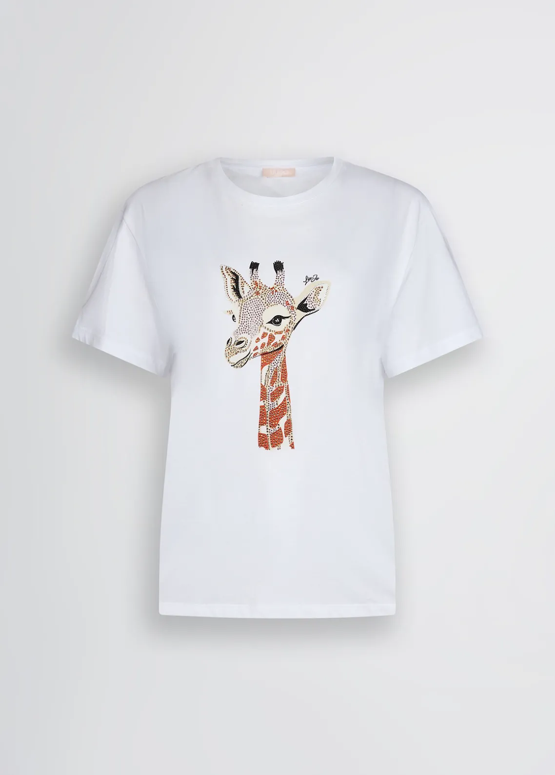 Liu Jo Camiseta de algodón con estampado y aplicaciones de strass-Mujer Camisetas Y Tops
