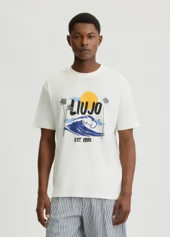 Liu Jo Camiseta de algodón con estampado-Hombre Polos Y Camisetas