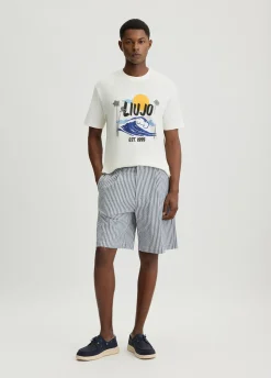 Liu Jo Camiseta de algodón con estampado-Hombre Polos Y Camisetas