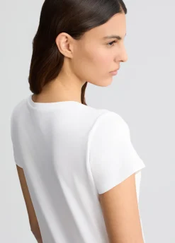 Liu Jo Camiseta de algodón con estampado y aplicaciones de strass-Mujer Camisetas Y Tops