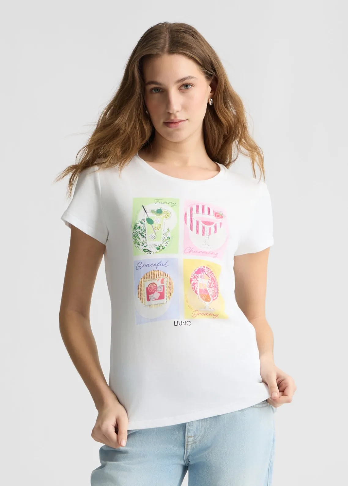 Liu Jo Camiseta de algodón con estampado-Mujer Camisetas Y Tops