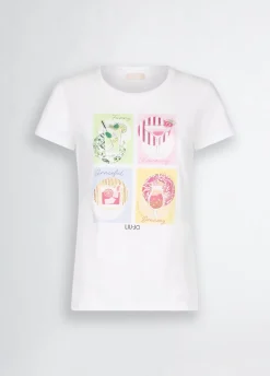Liu Jo Camiseta de algodón con estampado-Mujer Camisetas Y Tops