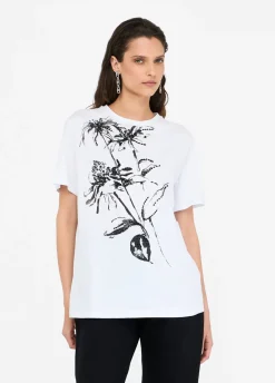 Liu Jo Camiseta de algodón con estampado-Mujer Camisetas Y Tops