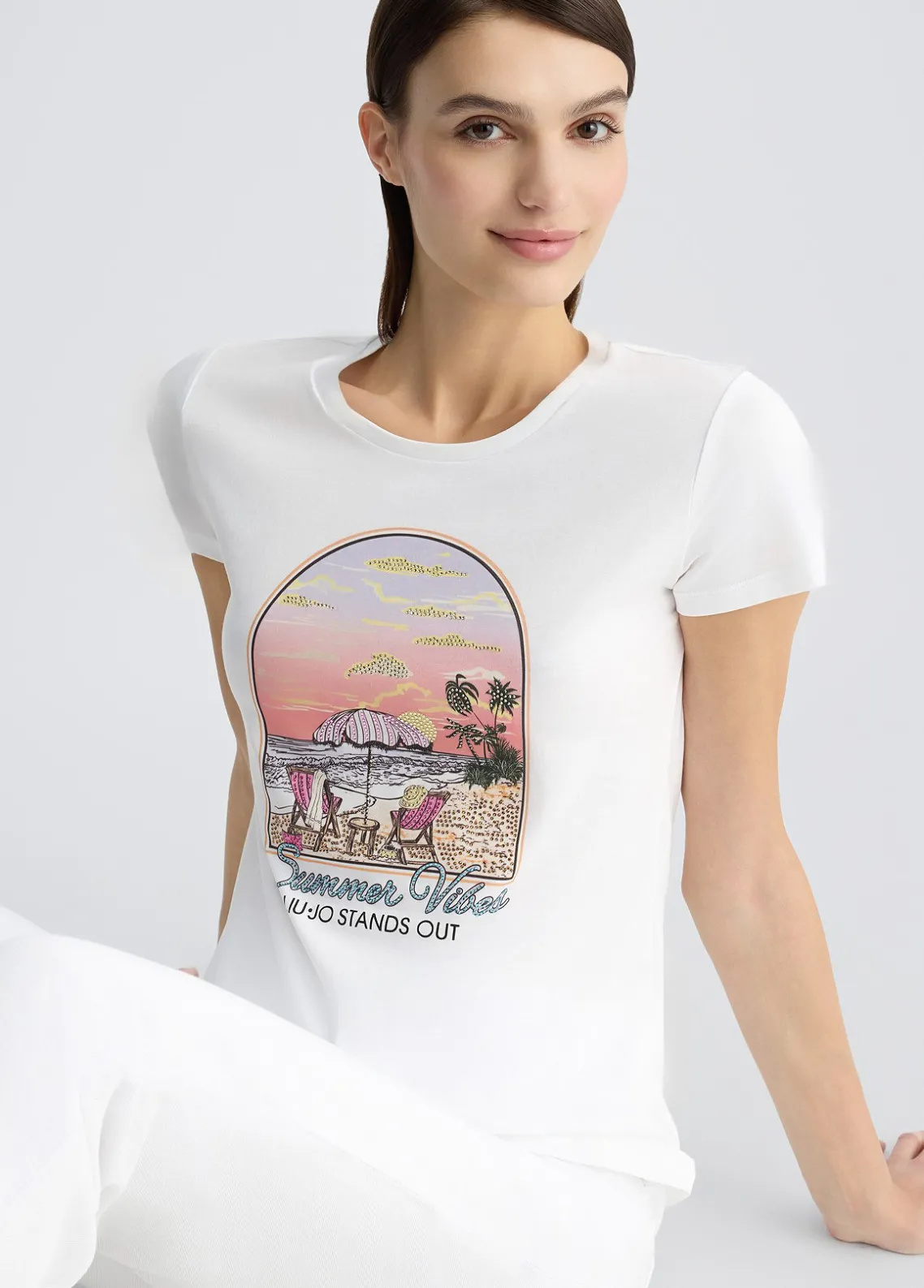 Liu Jo Camiseta de algodón con estampado-Mujer Camisetas Y Tops