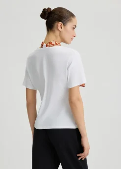 Liu Jo Camiseta de algodón con fular-Mujer Camisetas Y Tops