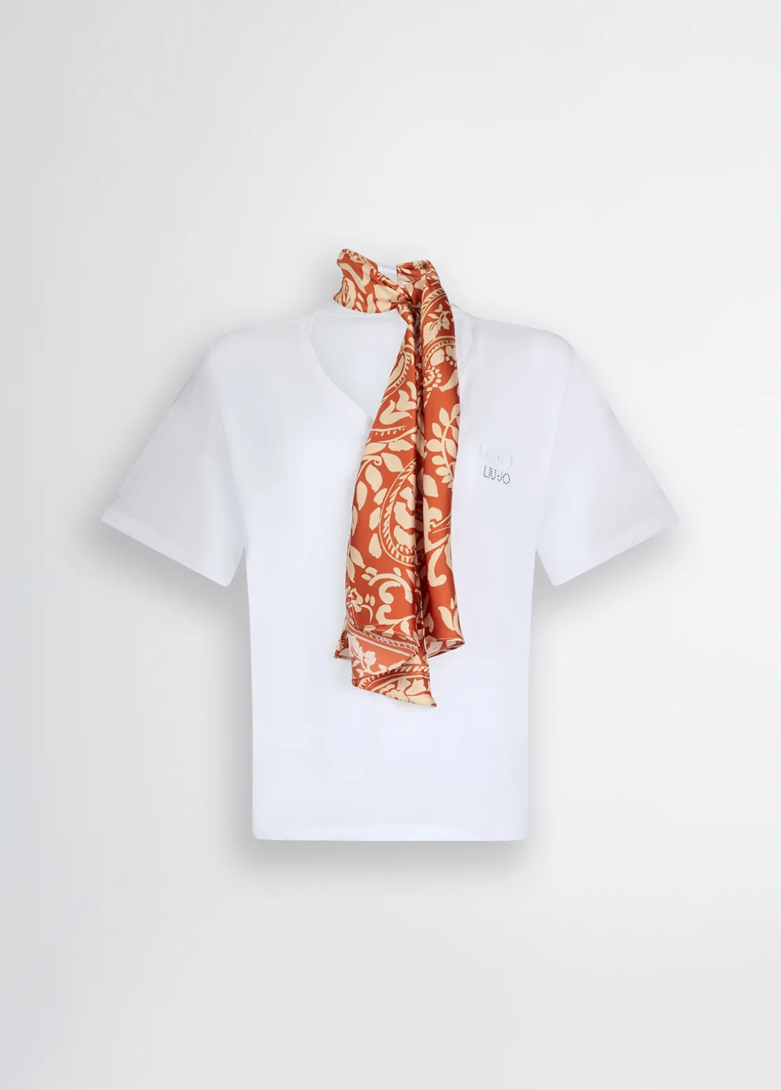 Liu Jo Camiseta de algodón con fular-Mujer Camisetas Y Tops