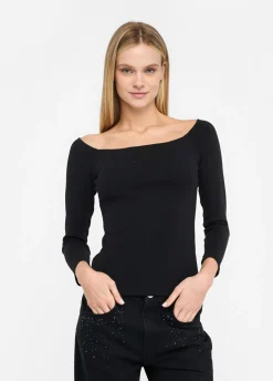 Liu Jo Camiseta de algodón con hombros descubiertos-Mujer Camisetas Y Tops