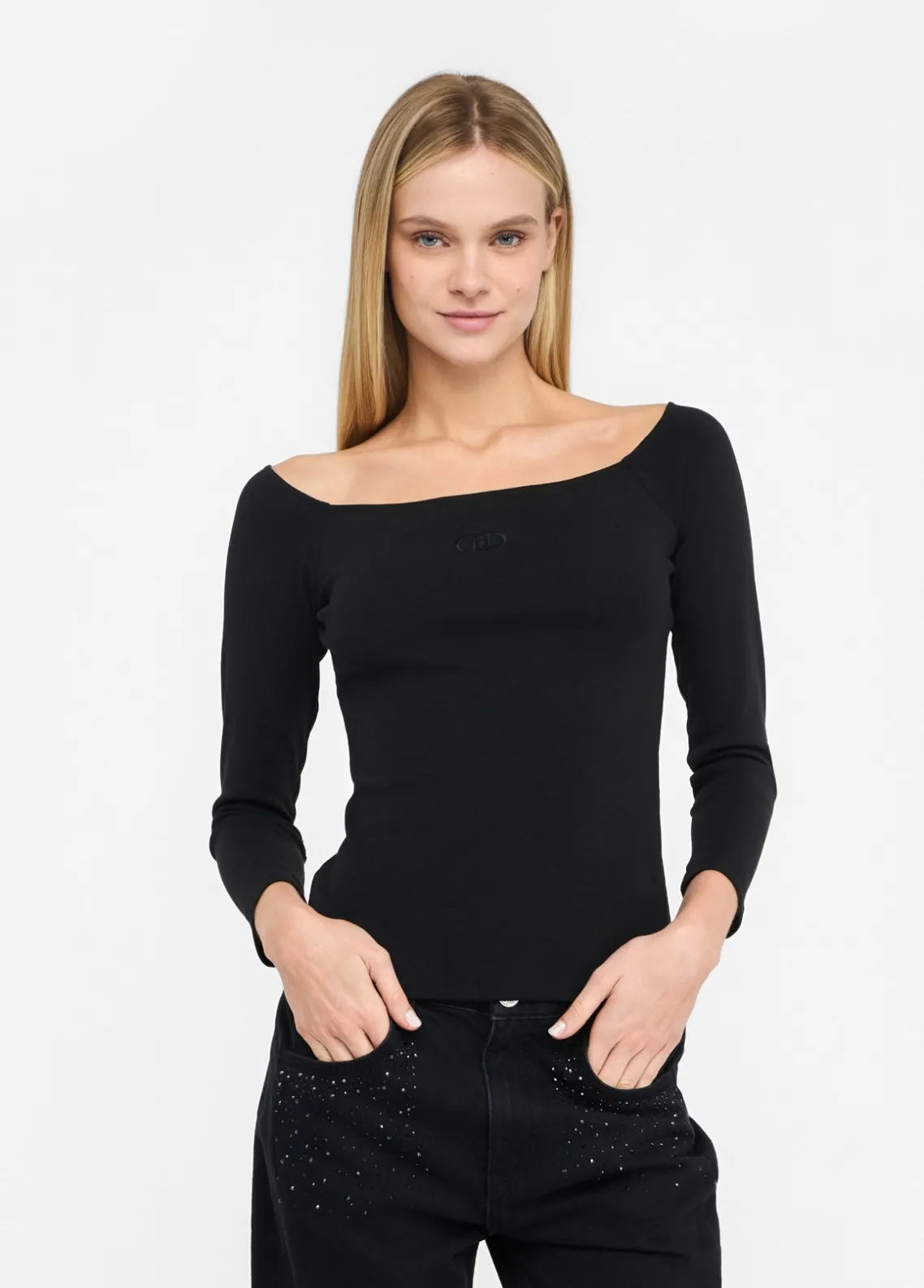 Liu Jo Camiseta de algodón con hombros descubiertos-Mujer Camisetas Y Tops